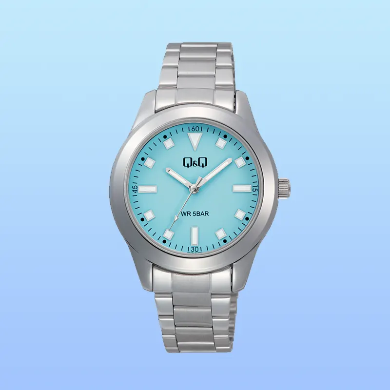 Q&Q Ice Blue Dial Quartz Ladies Watch- Q35B-008PY
